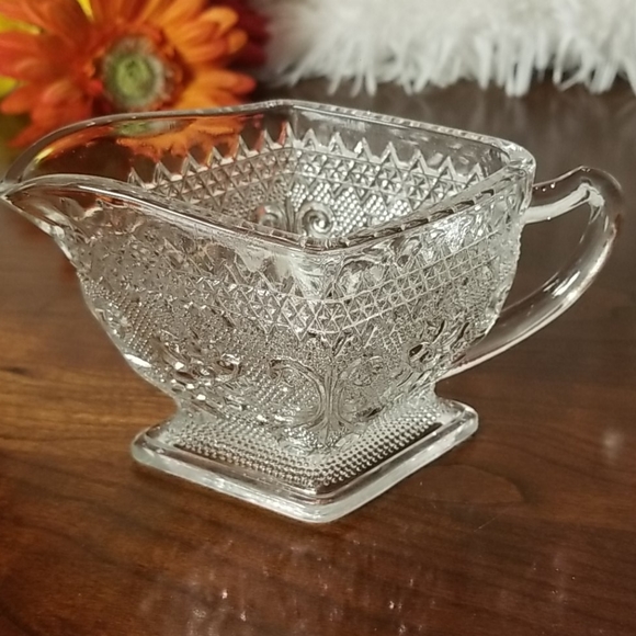 Indiana Glass Sandwich Pattern Creamer & Sugar - Picture 2 of 9
